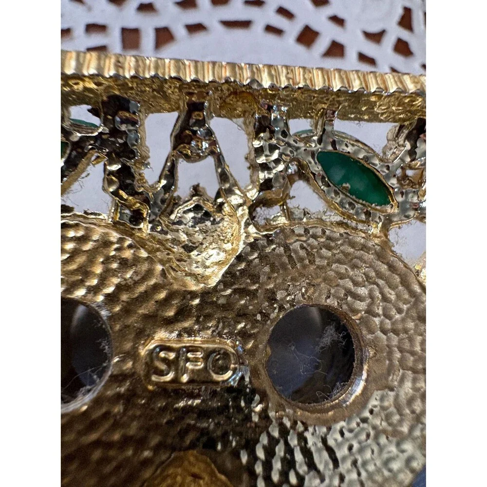 Vintage Sam Fink Gold Filigree Lipstick Holder Jeweled